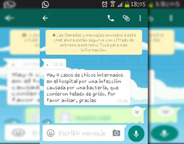 whatsapp mensaje falso